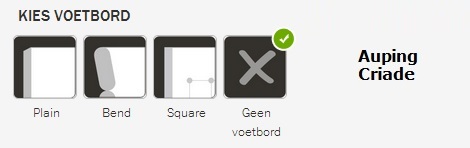 Kies voetbord Plain Bend of Square of geen voetbord auping criade boxspring